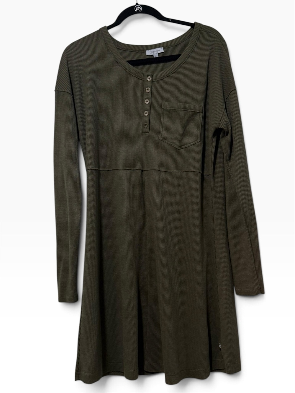 Ocean+Coast Olive Green Long Sleeve Knit Dress Size L